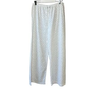 Tommy Bahama White Drawstring Waist Lightweight 100% Cotton Coverup Pants Size L